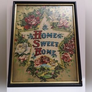 Vintage 1911 James Lee Chicago IL "Home Sweet Home" Framed Lithograph
